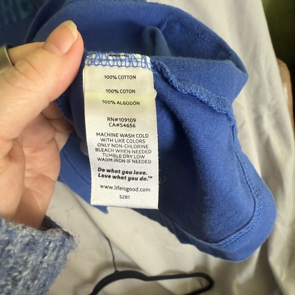 Life Is Good Men's Barbecue Tee Blue 100% Cotton - Picture 4 of 6